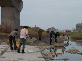 まんのう町～丸亀市を流れる土器川の下流の調査3