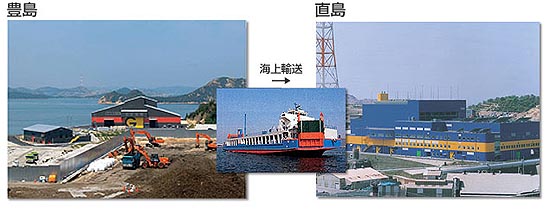 豊島から直島へ海上輸送