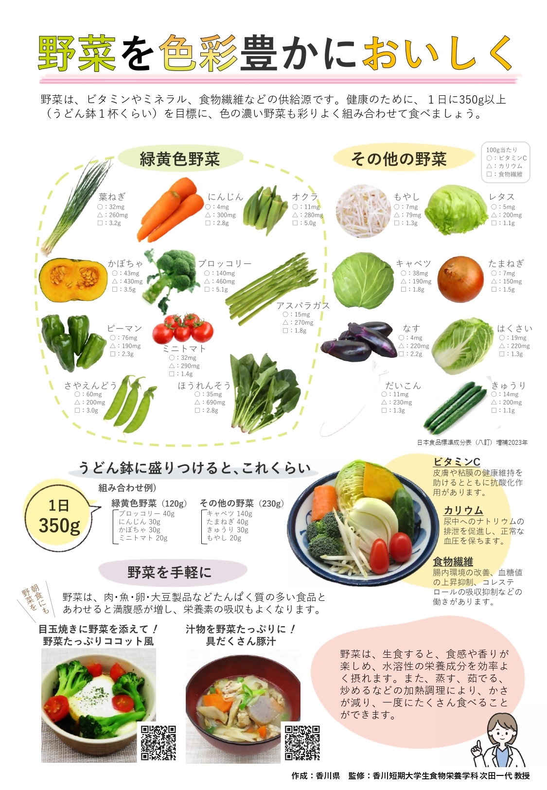 野菜を色彩豊かにおいしくリーフレット画像
