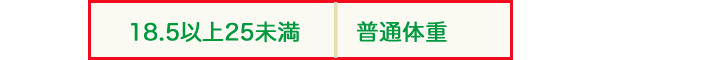 BMIが18.5以上25未満は普通体重
