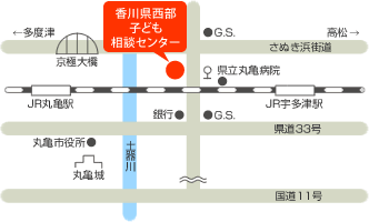 香川県西部子ども相談センターへのアクセスマップ