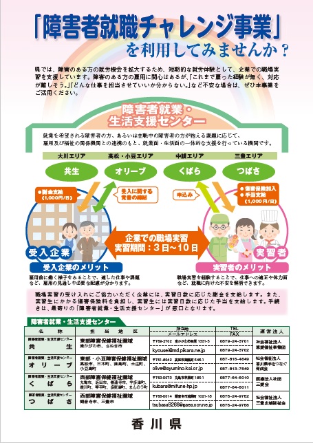 「障害者チャレンジ事業」リーフレット