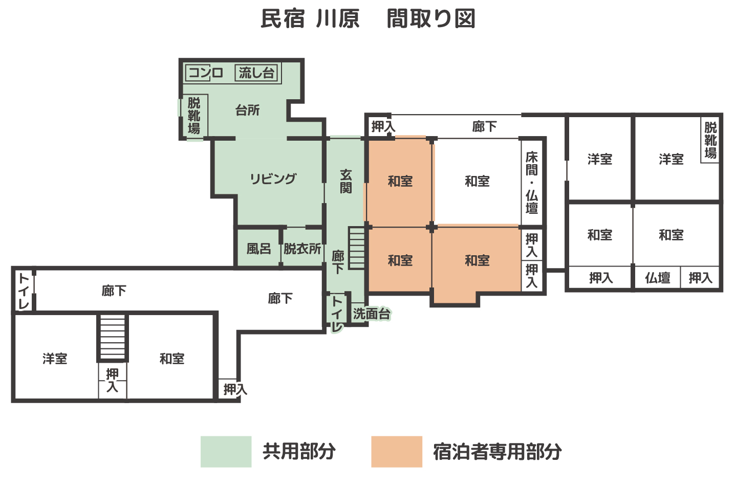 民宿河原の間取り図