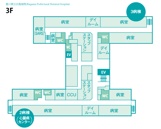 白鳥病院院内見取図3階
