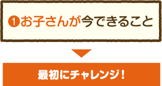 お子さんが今できること 最初にチャレンジ!