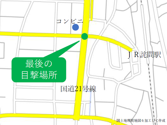 旧琴南町の事件における最後の目撃場所