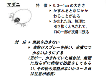 マダニの注意点です。