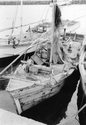 庵治の港の漁船