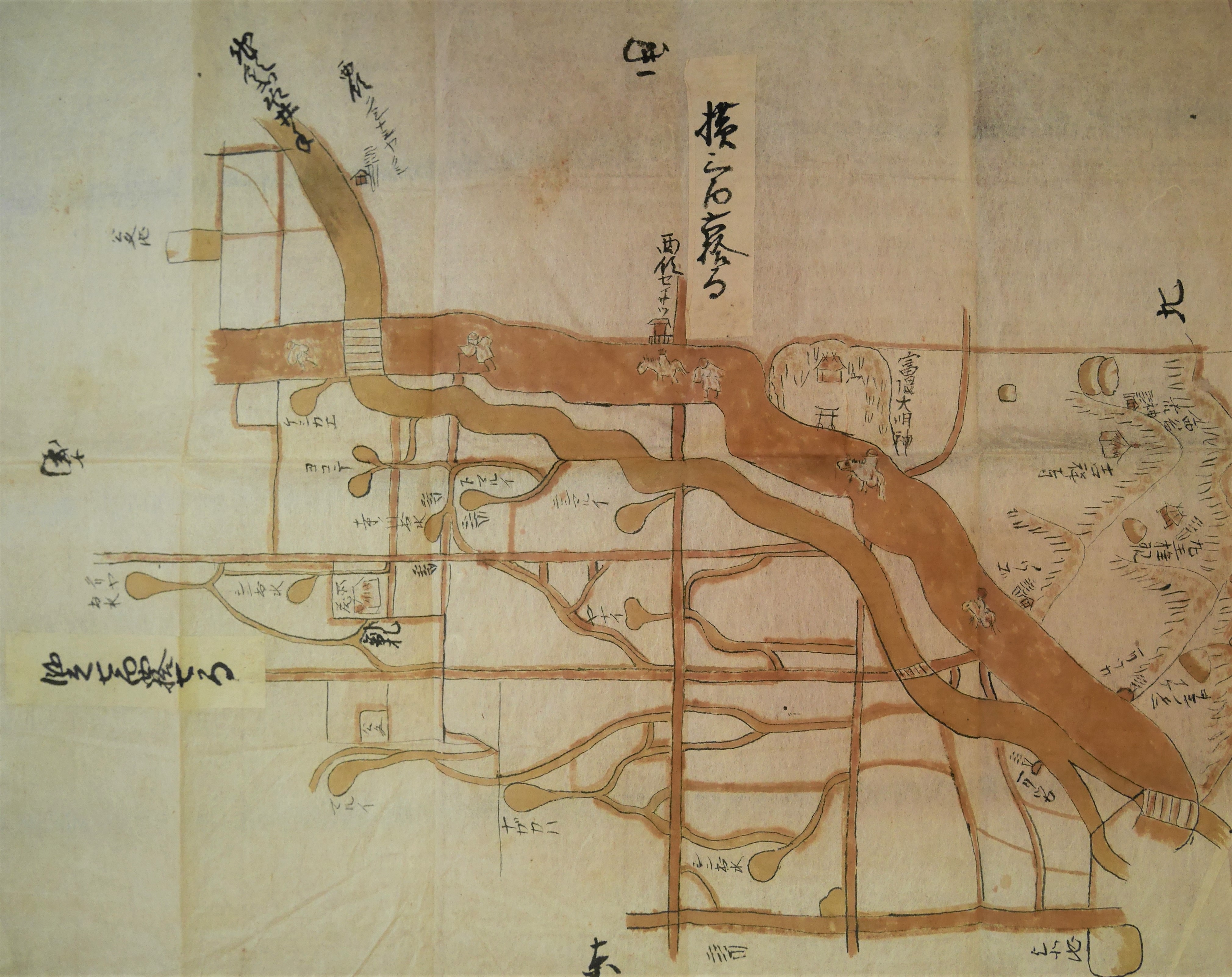 まんのう町公文周辺の出水群が描かれた絵図江戸時代香川県立ミュージアム蔵