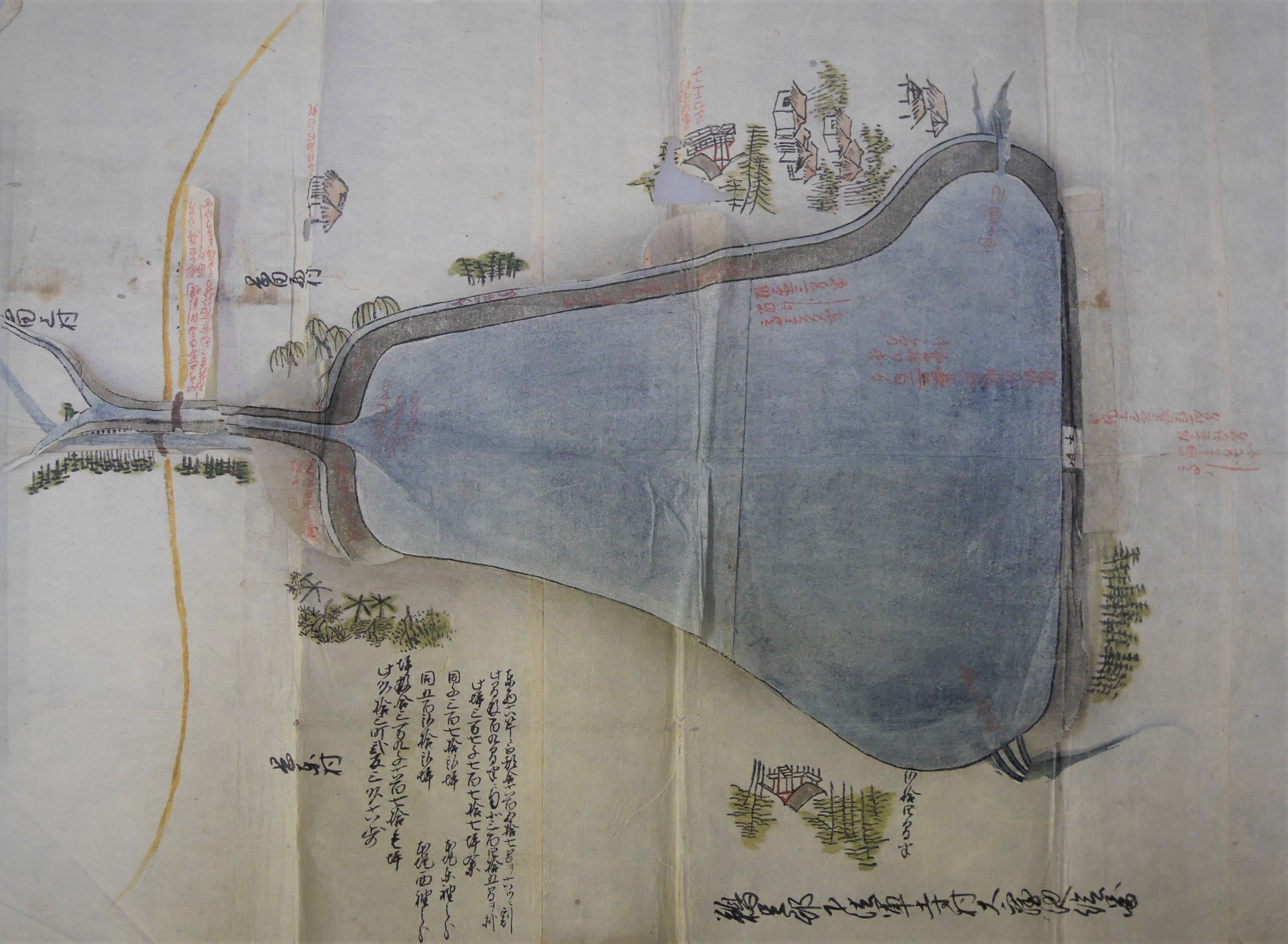 丸亀市飯山町にある大窪池の絵図江戸時代当館蔵