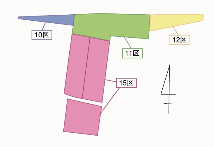 岡遠田遺跡区割り図