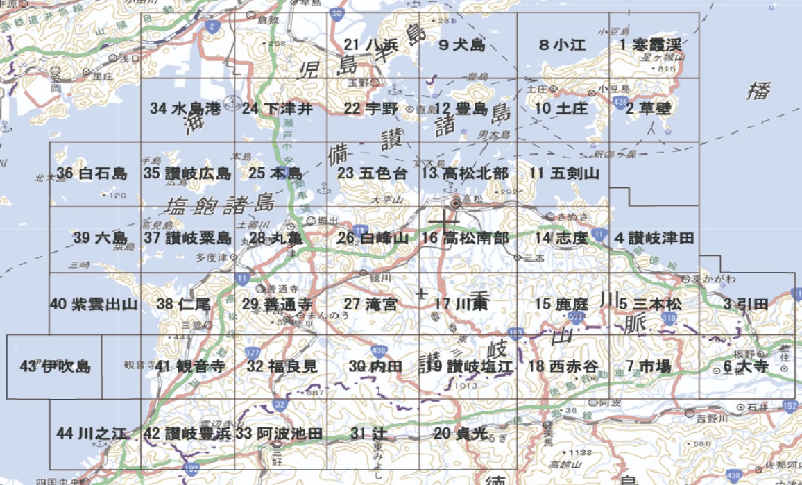 遺跡地図の索引図