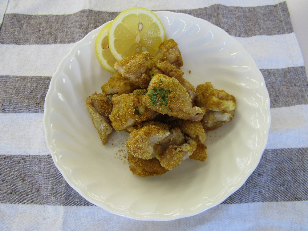 オリーブ地鶏のカレー風味からあげ