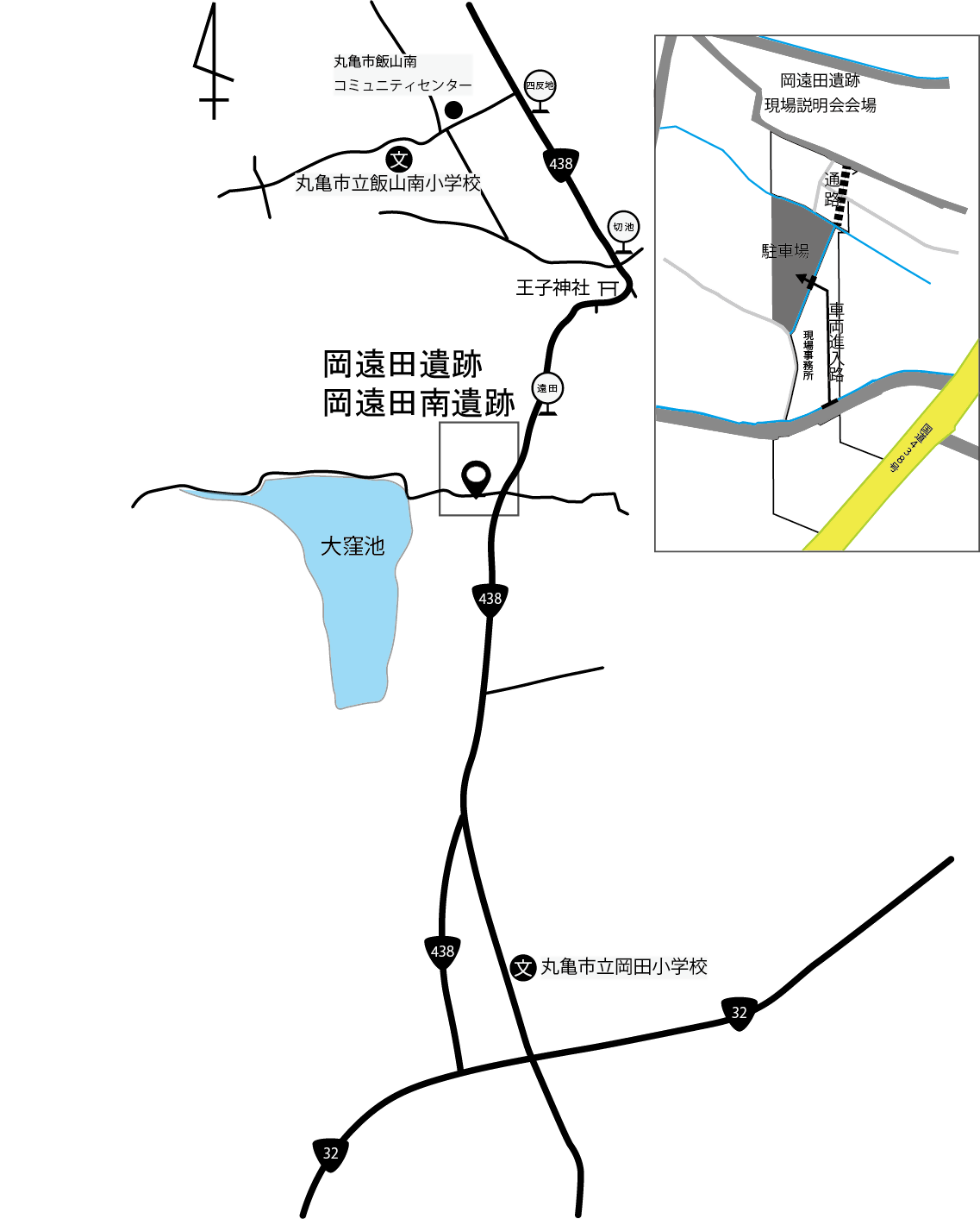 岡遠田遺跡地図