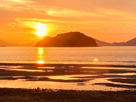 多度津町海岸寺の夕景写真