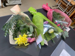 出来上がった花束