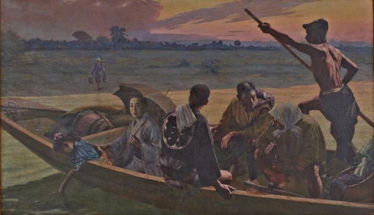 渡舟_小林萬吾筆