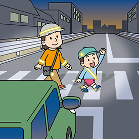 反射材着用横断歩道