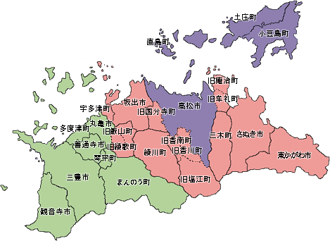 衆院小選挙区　香川県区割り