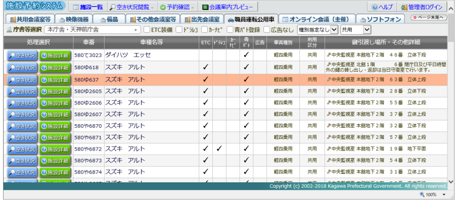 施設等一覧のサンプル画像