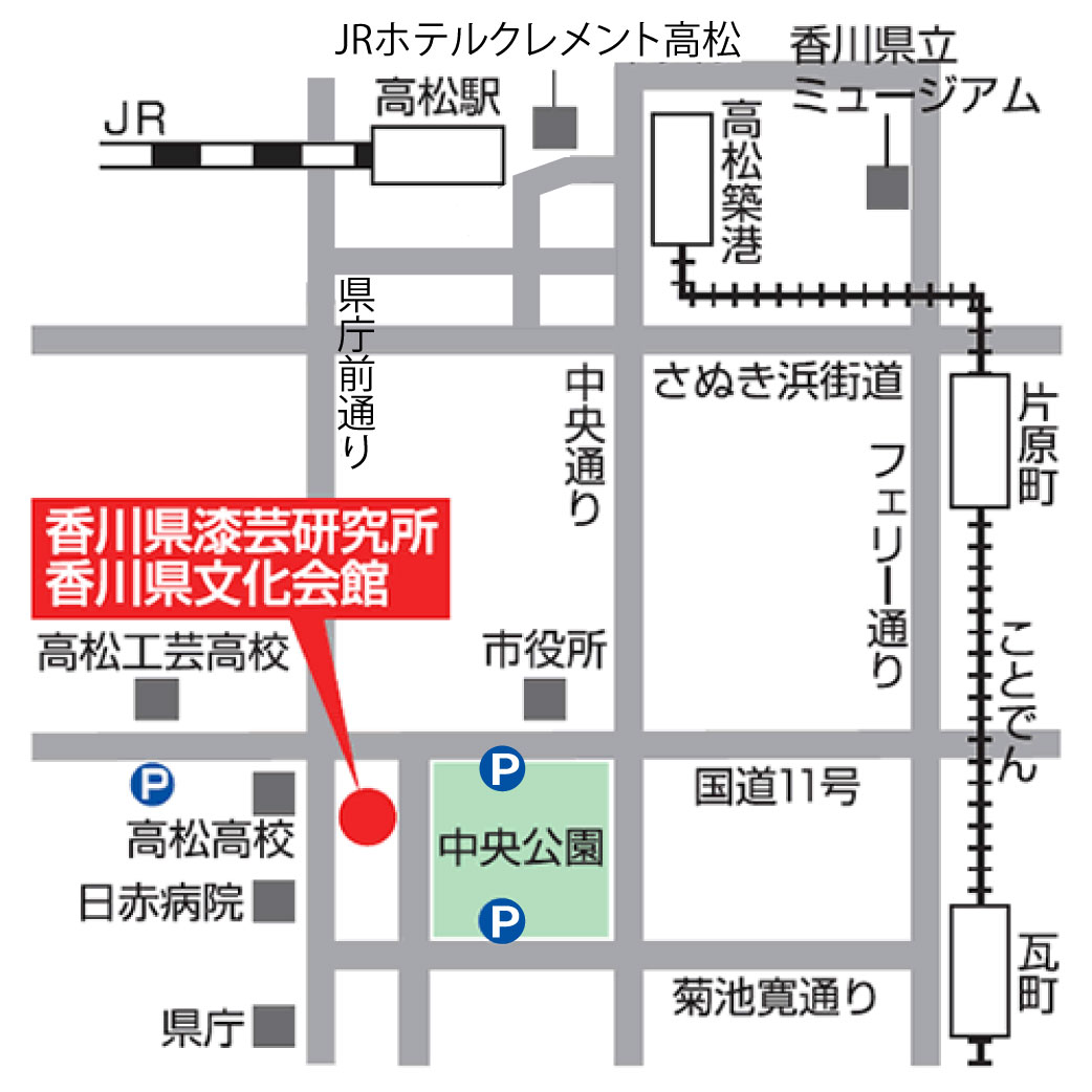 香川県文化会館の位置図